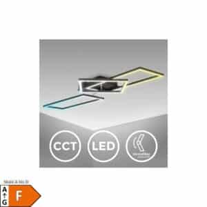 LED Deckenlampe dimmbar CCT Deckenleuchte Fernbedienung schwarz 40W Nachtlicht